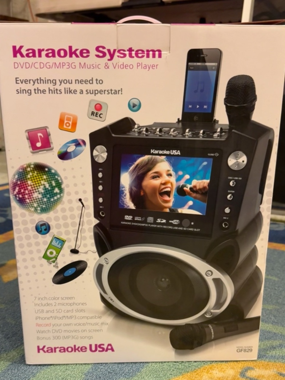 Portable Karaoke System in Black